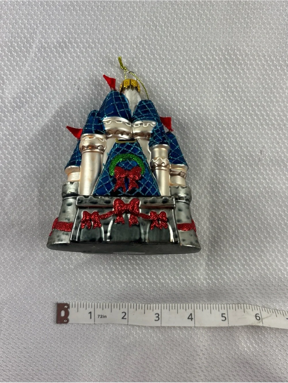 Disney Parks Fantasyland Castle Glass Ornament NWT Disneyland Disney World